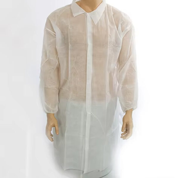 Clear Disposable PE Button-Front Lab Coat for Wholesale Clear Disposable PE Button-Front Lab Coat for Wholesale