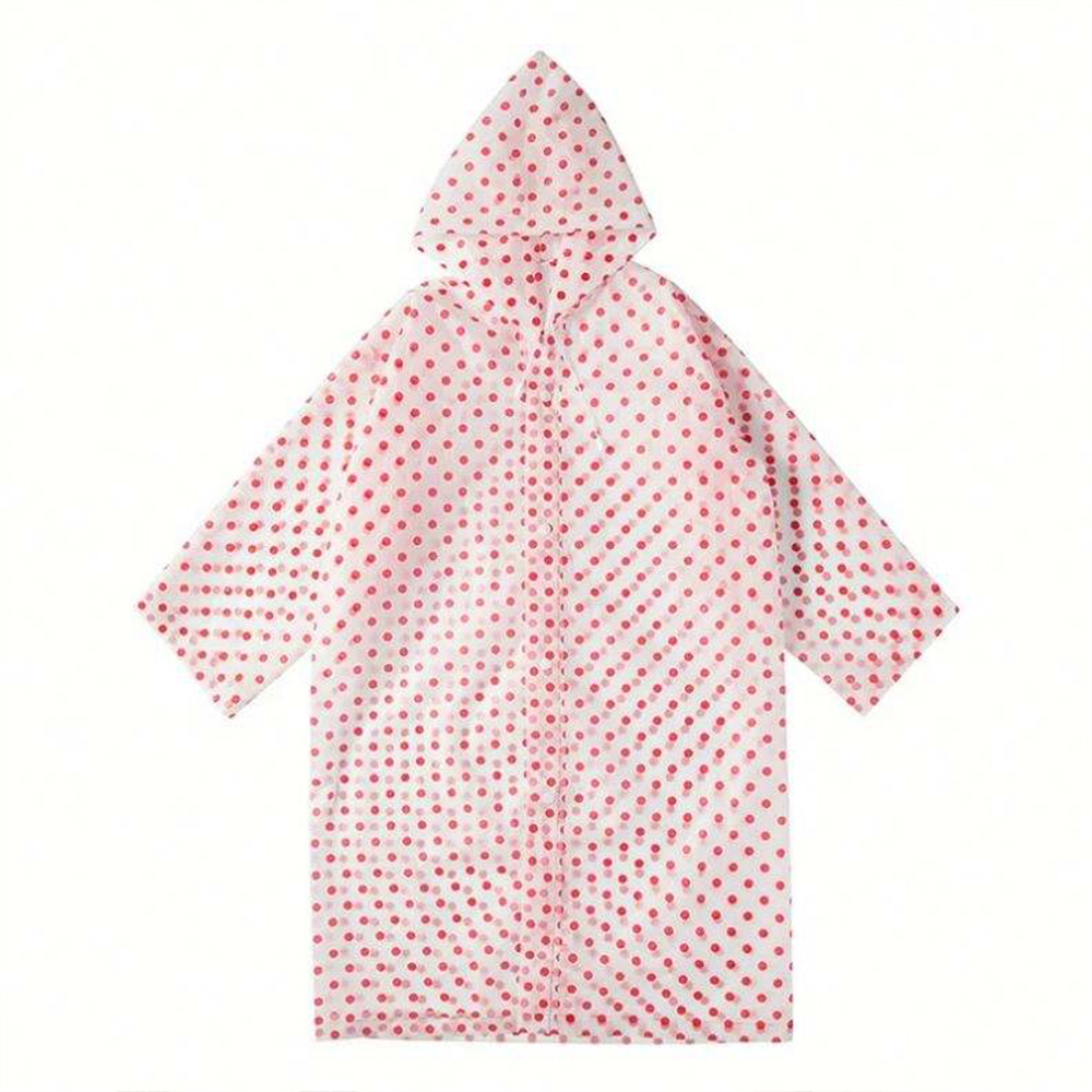 Custom Printed EVA Hooded Raincoat for Wholesale Supply
