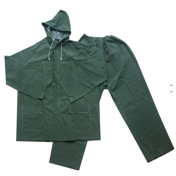 Product Title: Heavy Duty Two-Piece Hooded Rain Suit for Wholesale Supply