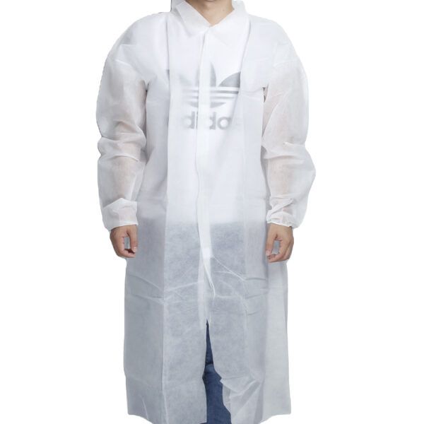 Clear Disposable PE Button-Front Lab Coat for Wholesale Clear Disposable PE Button-Front Lab Coat for Wholesale