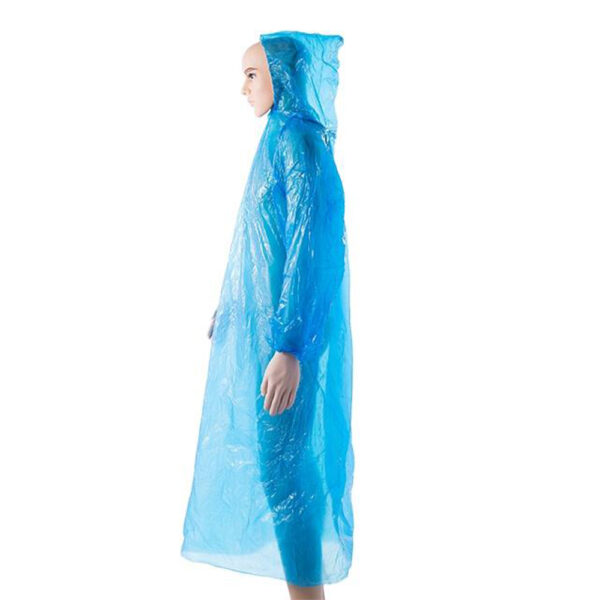 Disposable PE CPE Hooded Rain Coats for Wholesale Supply