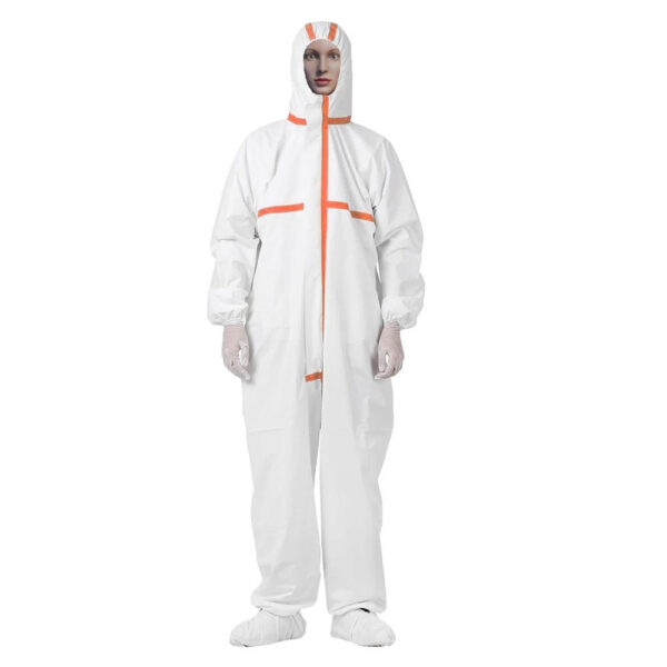 Wholesale Hooded Protective Coverall with Blue Taped Seams