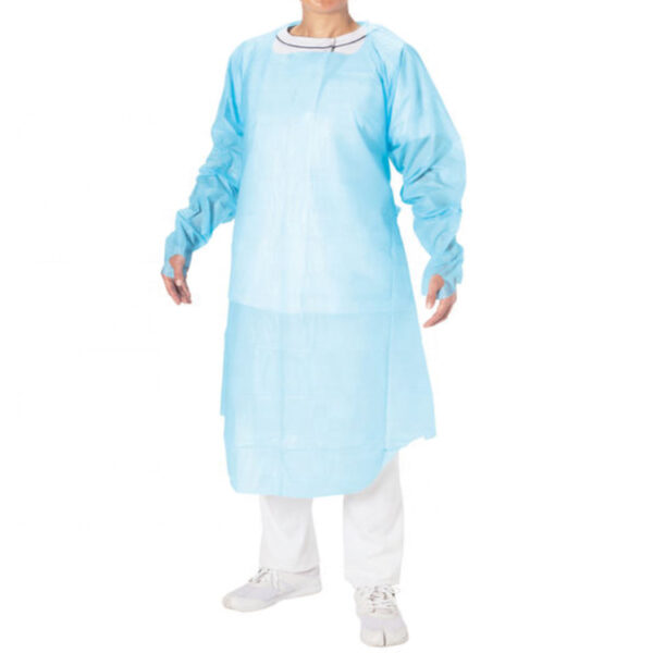 Bulk Disposable CPE Isolation Gown with Open Back Design