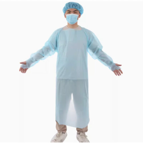Bulk Disposable CPE Isolation Gown with Open Back Design Bulk Disposable CPE Isolation Gown with Open Back Design