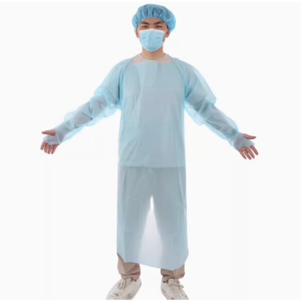 Bulk Disposable CPE Isolation Gown with Open Back Design