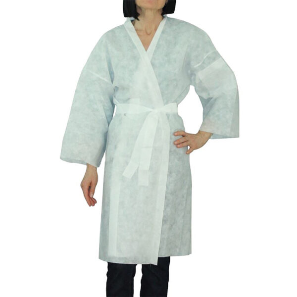 Disposable Spunlace Kimono Gown for OEM Bulk Purchasing