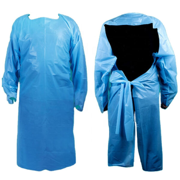 Disposable CPE Isolation Gown with Waist Ties Wholesale
