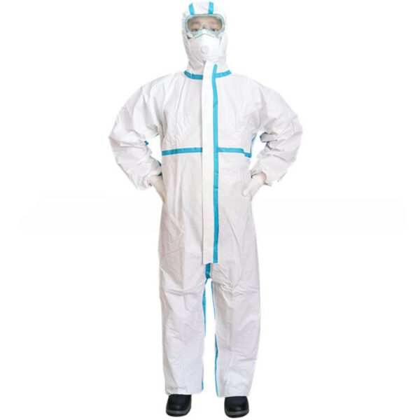 Disposable Blue Taped Hooded Coveralls for PPE Wholesale