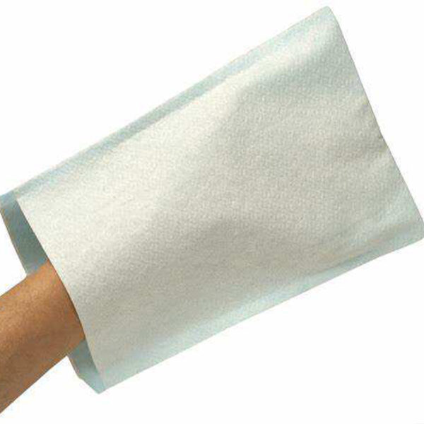 Disposable Nonwoven Wash Glove with Thumb for Bulk Supply Disposable Nonwoven Wash Glove with Thumb for Bulk Supply