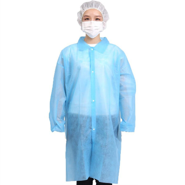 Disposable PE Button Lab Coat for Wholesale Procurement