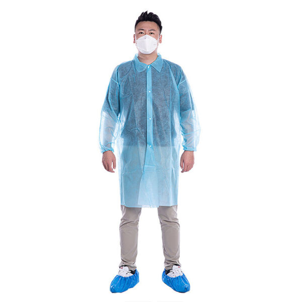 Disposable PE Button Lab Coat for Wholesale Procurement