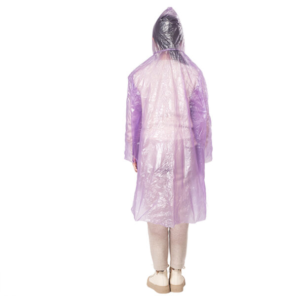 Disposable PE CPE Hooded Rain Coat for Wholesale Supply