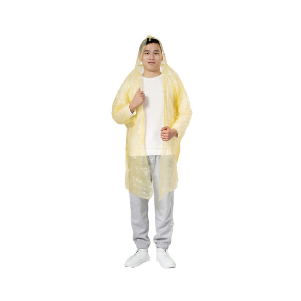 Disposable PE CPE Hooded Rain Coat for Wholesale Supply