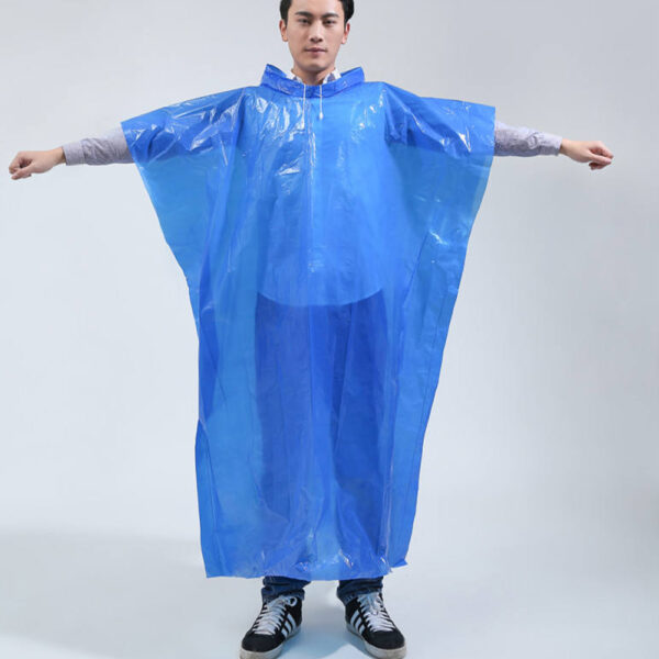 Disposable PE CPE Hooded Rain Poncho for Wholesale Supply