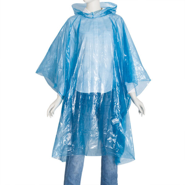 Disposable PE CPE Hooded Rain Poncho for Wholesale Supply