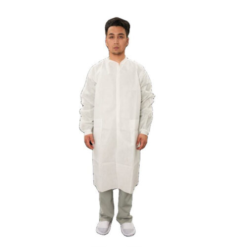 Disposable PE Plastic Lab Coat with Buttons Bulk Supply