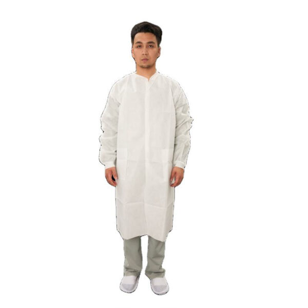 Disposable PE Plastic Lab Coat with Buttons Bulk Supply
