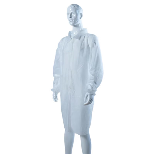 Disposable PE Plastic Lab Coat with Buttons Bulk Supply