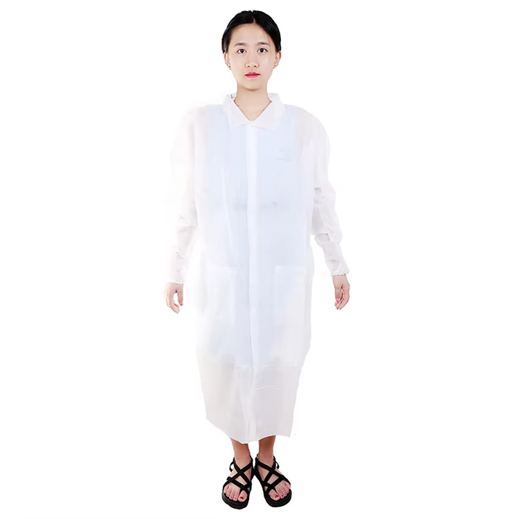 Disposable PE Plastic Lab Coat with Open Cuffs Wholesale