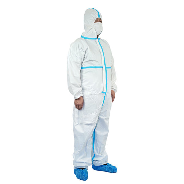 Disposable Protective Coveralls with Blue Tape Wholesale