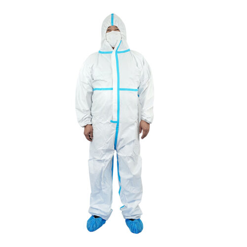 Disposable Protective Coveralls with Blue Tape Wholesale