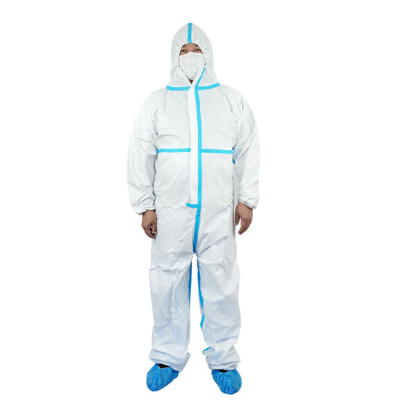 Disposable Protective Coveralls with Blue Tape Wholesale