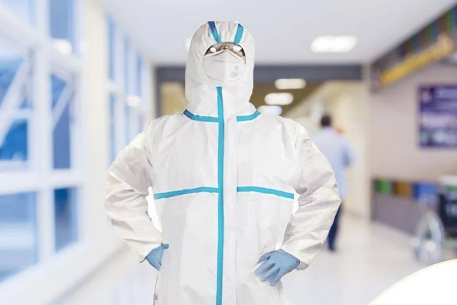 Disposable Protective Coveralls with Blue Tapes