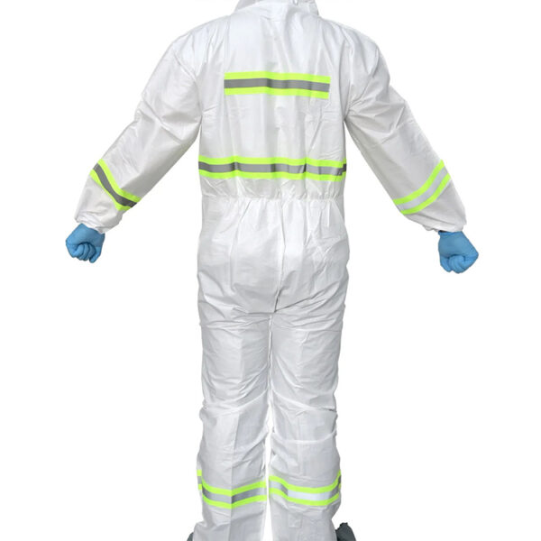 Disposable Reflective Hooded Coverall for Industrial Supply
