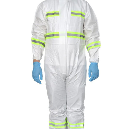 Disposable Reflective Hooded Coverall for Industrial Supply