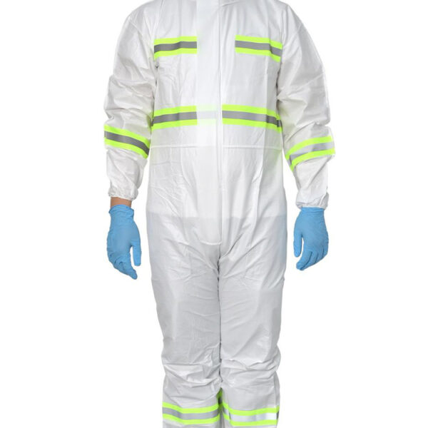 Disposable Reflective Hooded Coverall for Industrial Supply