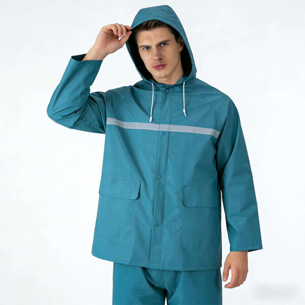 Hooded Two Piece Rain Suit for Wholesale Workwear Supply