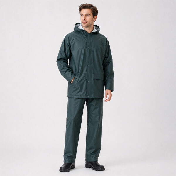 Hooded Two Piece Rain Suit for Wholesale Workwear Supply