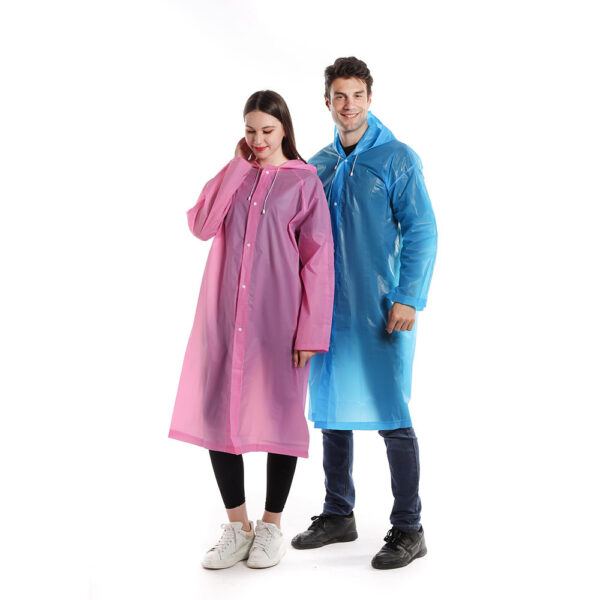 Printed Hooded EVA Rain Coat for Wholesale Distribution