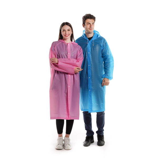 Printed Hooded EVA Rain Coat for Wholesale Distribution