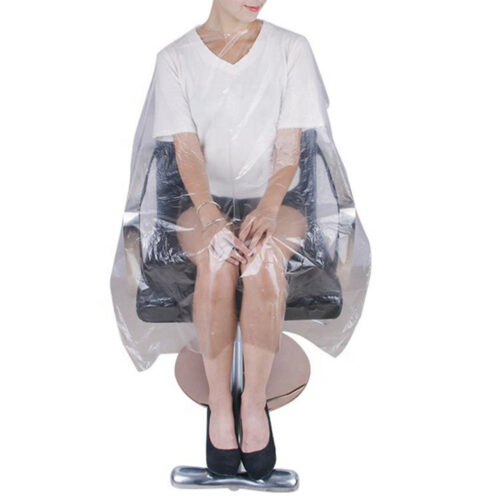Wholesale PE CPE Disposable Hair Cutting Cape for Salons