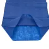 Blue disposable absorbent garment liner on white Open blue nonwoven disposable garment liner with folded side flaps and a textured absorbent panel, shown on white.