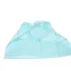 Light blue disposable elastic hair cover laid open on a white background, showing its gathered edge and thin material.