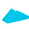 Blue protective fabric sleeves on white background Two bright blue protective fabric sleeves laid flat and overlapping on a clean white background, showing stitched edges.