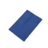 Blue square fabric cloth on a white background Blue square cloth with a fine textured surface, displayed flat at an angle against a plain white background